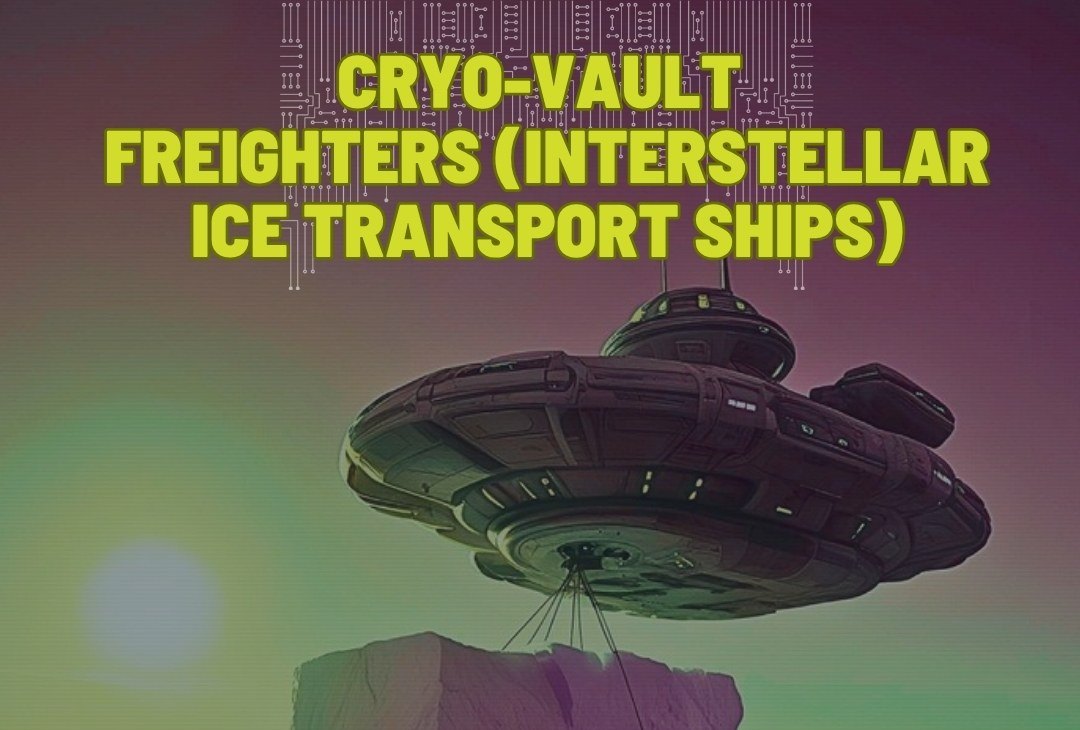 CRYO-VAULT FREIGHTERS: a freighter carrying a huge block of ice over the sea